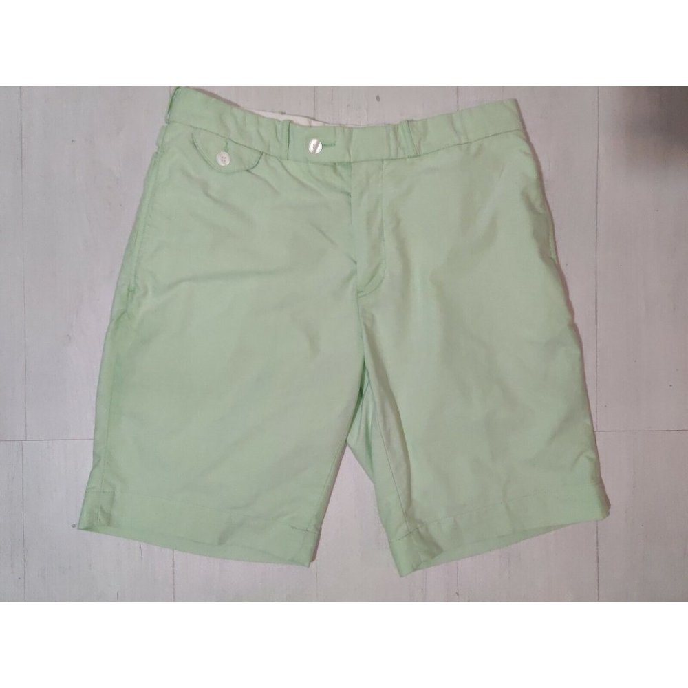 Polo Ralph Lauren 34 x 10" Green Oxford Flat Front Chino Shorts Green Ripstop